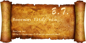 Beerman Titánia névjegykártya